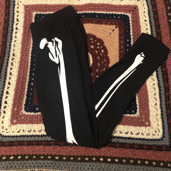 Blackheart Pants Jumpsuits Glow In The Dark Skeleton Leggings Size Poshmark
